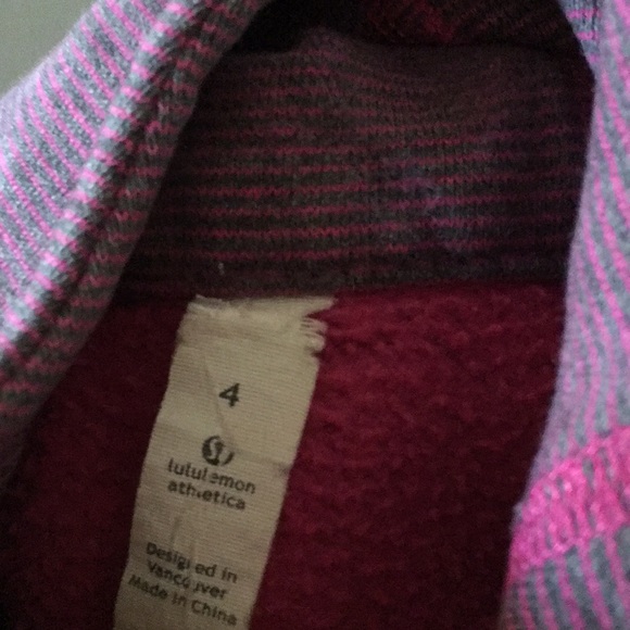 Lululemon Hot Pink and Grey Striped Hoodie - Picture 9 of 10